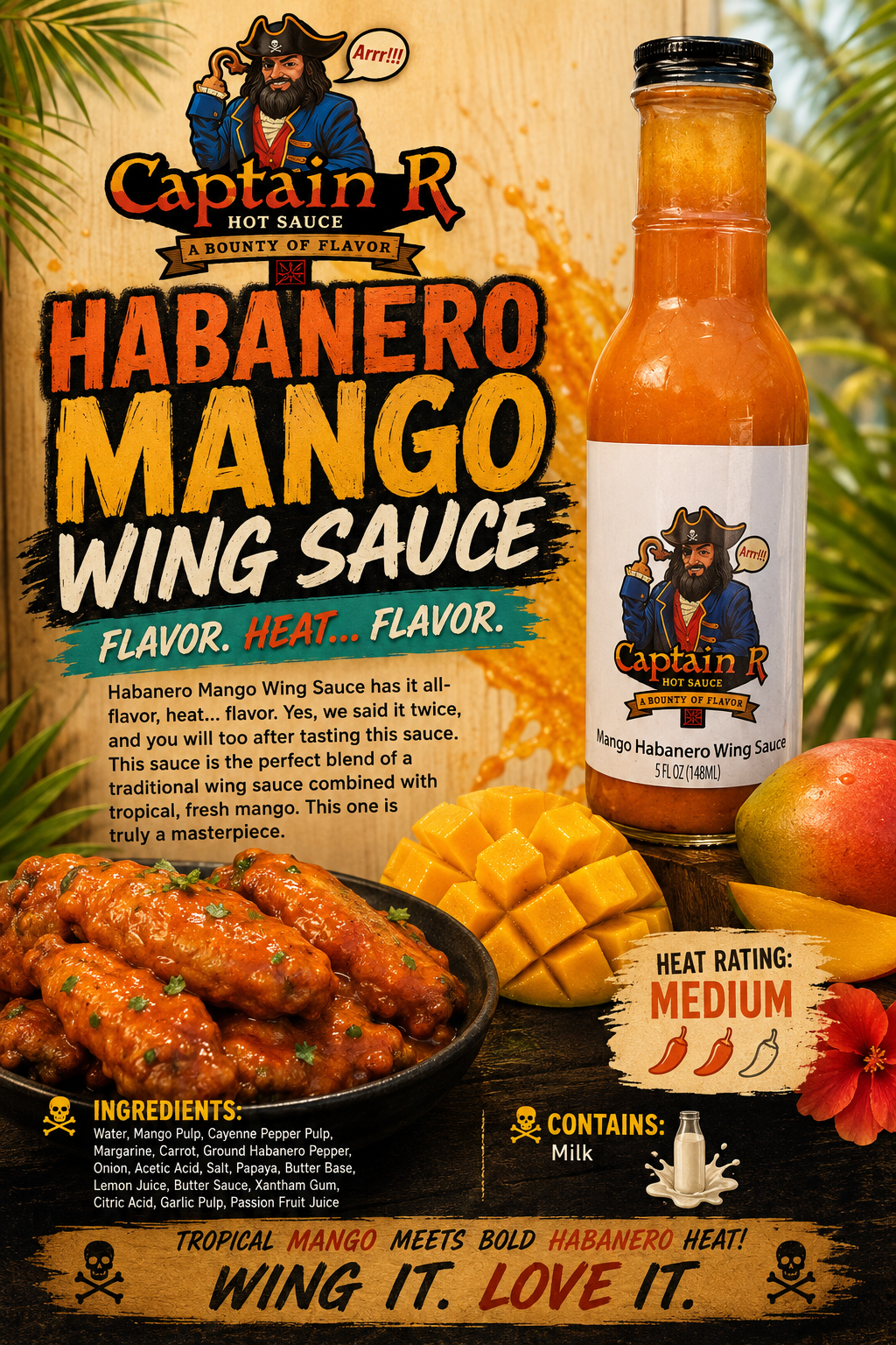 Habanero Mango Wing Sauce